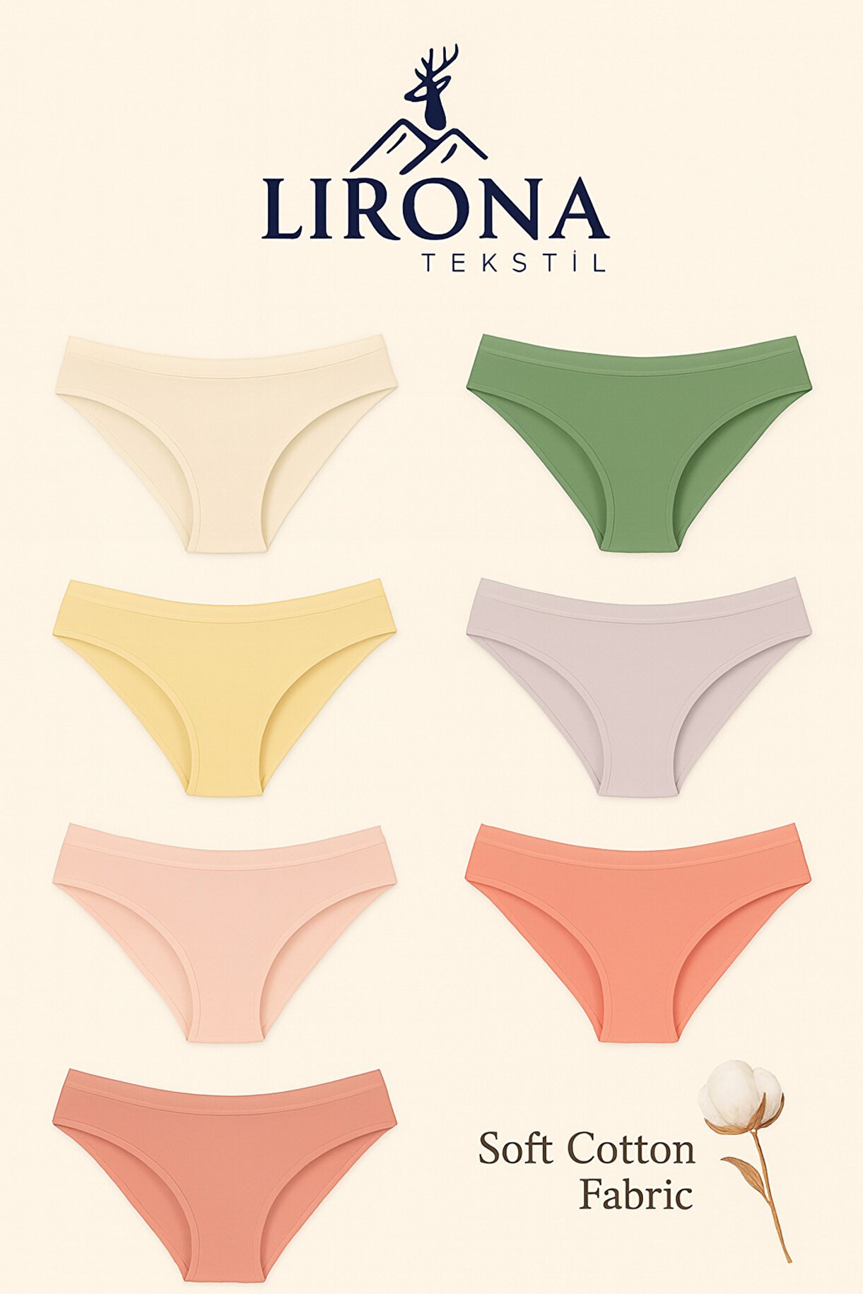 1_org_zoom (45) Kadın 7'li Paket Pamuklu Esnek Slip Bikini Külot Seti - Görsel 1